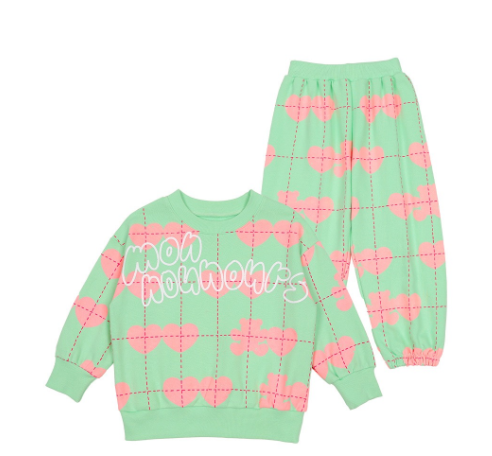 BEBEBEBE WINTER Double heart pattern training set