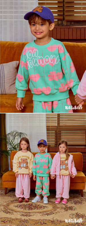 BEBEBEBE WINTER Double heart pattern training set