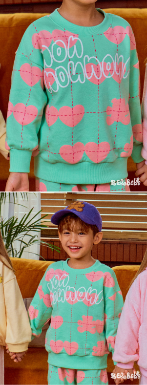 BEBEBEBE WINTER Double heart pattern training set