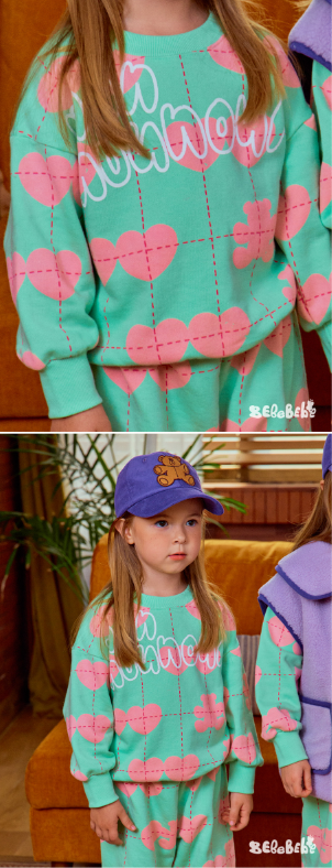 BEBEBEBE WINTER Double heart pattern training set