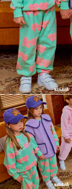 BEBEBEBE WINTER Double heart pattern training set