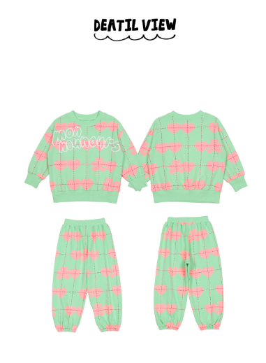 BEBEBEBE WINTER Double heart pattern training set