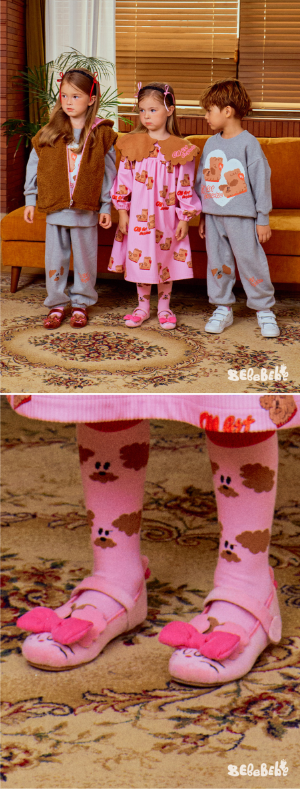 BEBEBEBE WINTER PRE Ribbon rabbit shoes