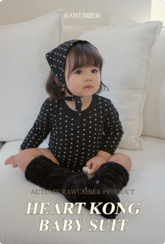 RAWUMBER FALL Heart Kong Babysuit + Bonnet