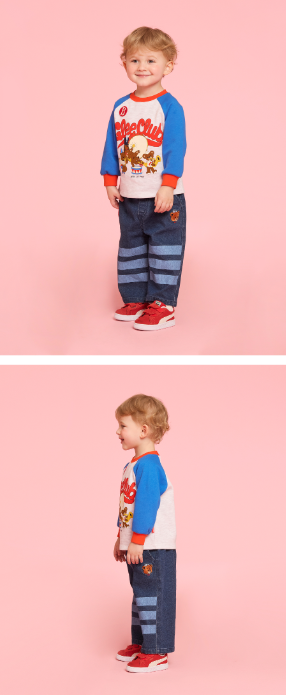 BEBE DE PINO Play bear baby tipping denim pants