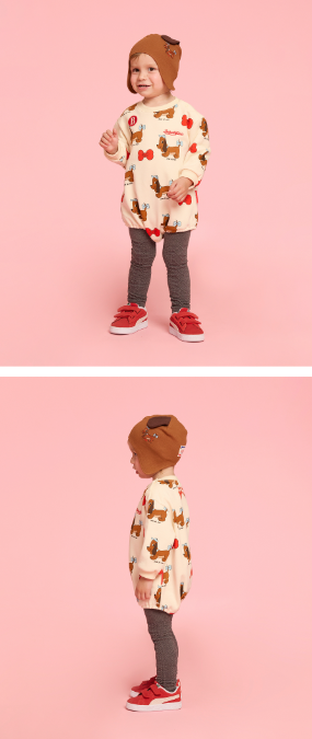 BEBE DE PINO 	All over grand dachund baby bodysuit