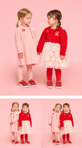 BEBE DE PINO Ribbon bunny baby cable sweater dress