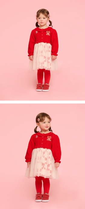 BEBE DE PINO All over puff ribbon baby tutu sweater dress