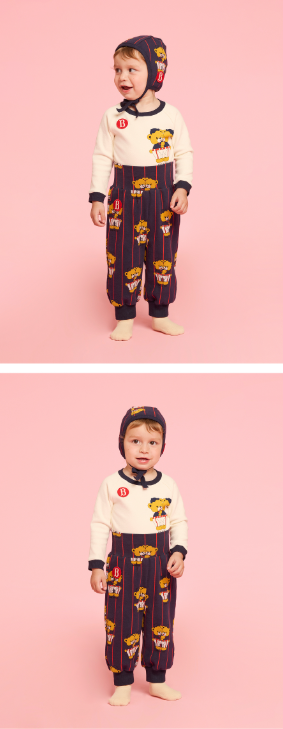 BEBE DE PINO All over twin bears baby suit set