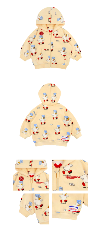 BEBE DE PINO All over joy baby hooded zip up jacket