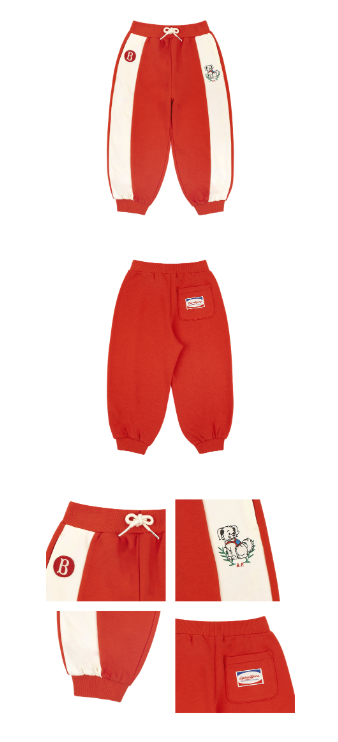 BEBE DE PINO Smiling puppy color block sweatpants