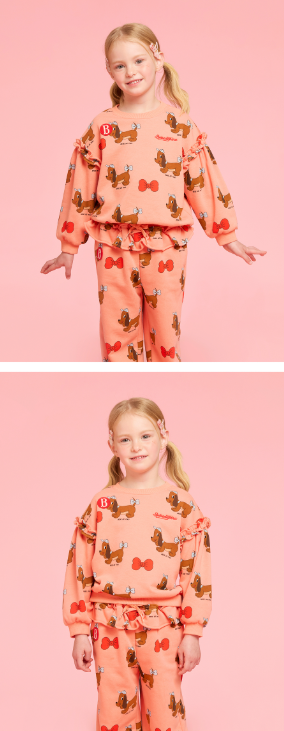 BEBE DE PINO All over grand dachund frill sweatshirts