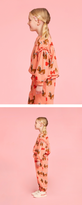 BEBE DE PINO All over grand dachund frill sweatshirts