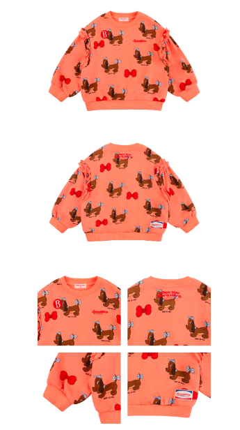 BEBE DE PINO All over grand dachund frill sweatshirts