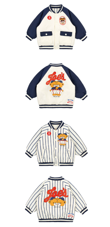 BEBE DE PINO Twin bears baby reversible padding jumper