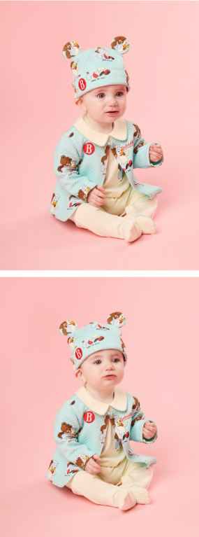 BEBE DE PINO All over teen friends newborn overall set