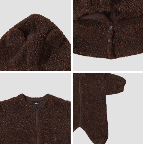 UBMOM FLUFFY BEAR ONE-PIECE HAT SET_BR_80