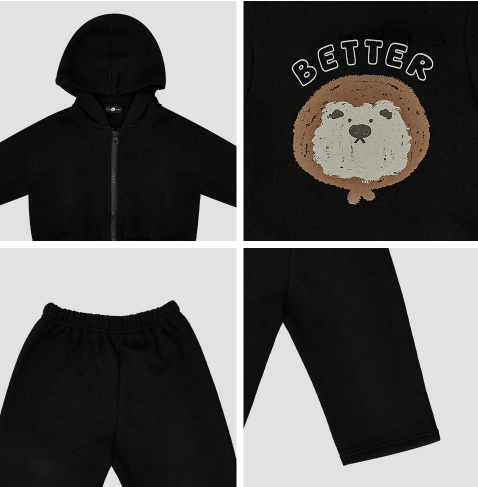 UBMOM VICKY BEAR ZIP-UP HOODIE SET