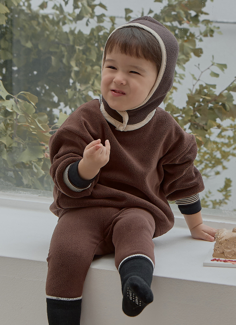 UBMOM SOFT BANDING SWEATSHIRT SET(Brown)