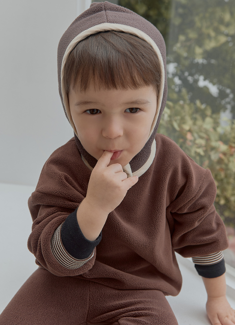 UBMOM SOFT BANDING SWEATSHIRT SET(Brown)