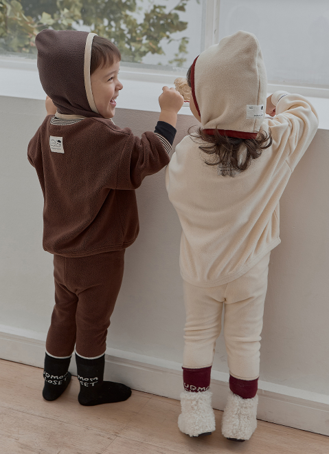 UBMOM SOFT BANDING SWEATSHIRT SET(Brown)