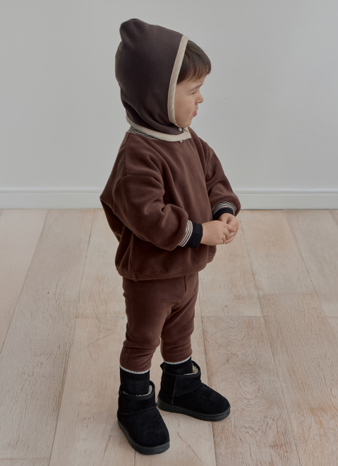 UBMOM SOFT BANDING SWEATSHIRT SET(Brown)