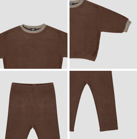 UBMOM SOFT BANDING SWEATSHIRT SET(Brown)
