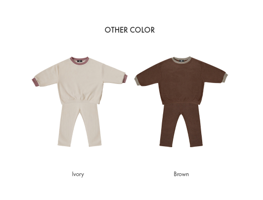 UBMOM SOFT BANDING SWEATSHIRT SET(Brown)