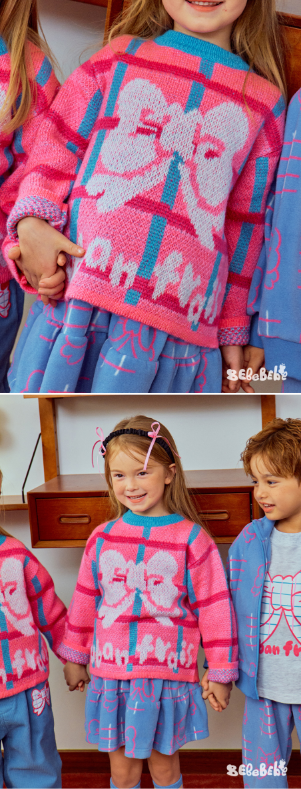 BEBEBEBE WINTER Check ribbon knit