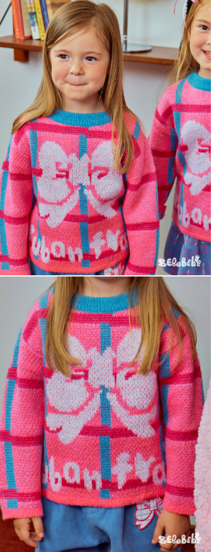 BEBEBEBE WINTER Check ribbon knit