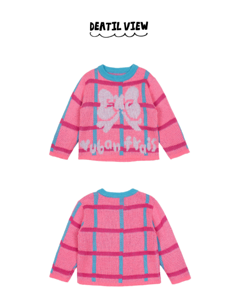 BEBEBEBE WINTER Check ribbon knit