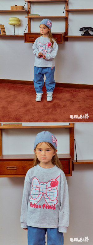 BEBEBEBE WINTER Check ribbon t-shirt