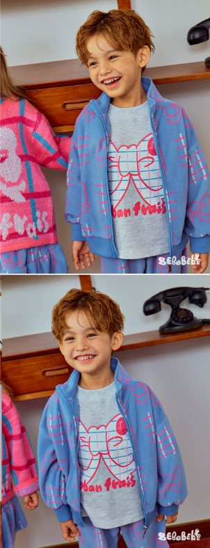 BEBEBEBE WINTER Check ribbon t-shirt