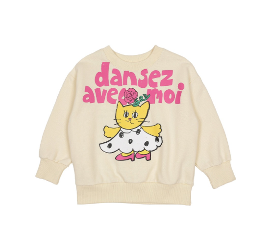 BEBEBEBE WINTER Rose dress cat sweatshirt