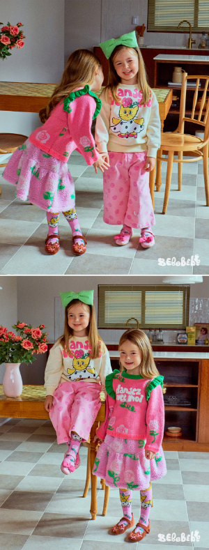 BEBEBEBE WINTER Rose dress cat sweatshirt