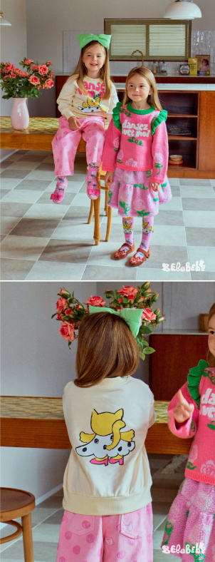 BEBEBEBE WINTER Rose dress cat sweatshirt