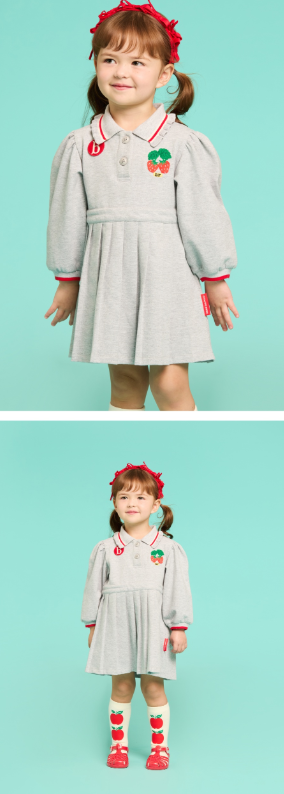 BEBE DE PINO Strawberry baby pique dress