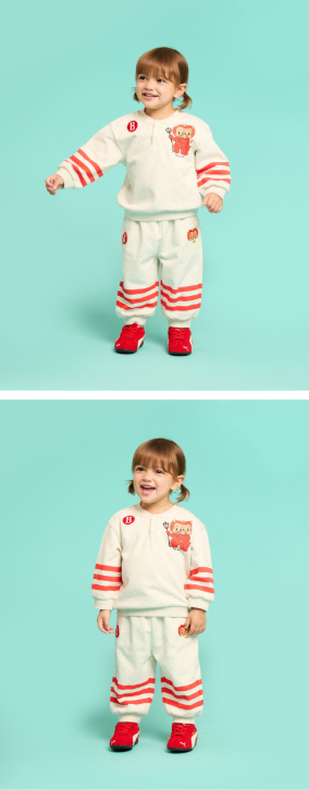BEBE DE PINO Little demons baby tipping sweatpants