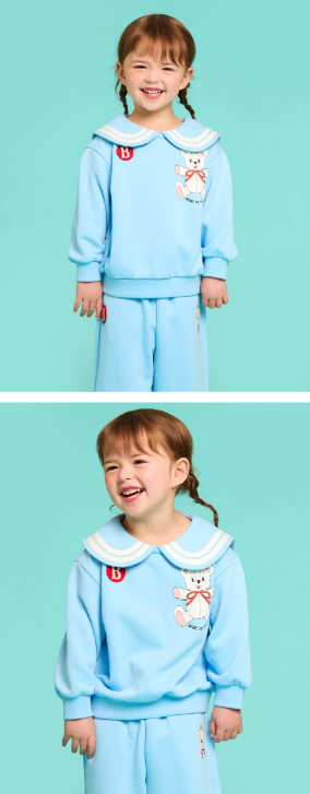 BEBE DE PINO Ribbon bear baby collar sweatshirts