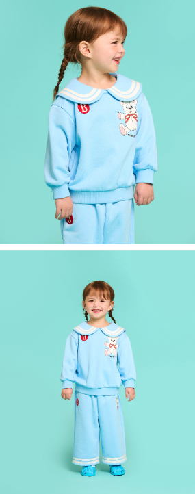 BEBE DE PINO Ribbon bear baby collar sweatshirts