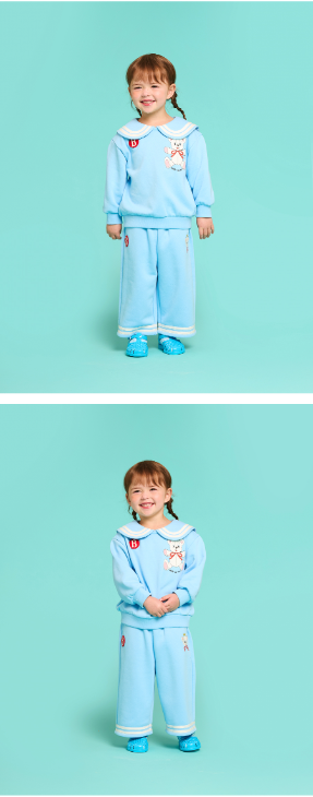 BEBE DE PINO Ribbon bear baby collar sweatshirts