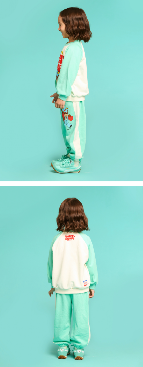 BEBE DE PINO Sugar bear raglan color block sweatshirt