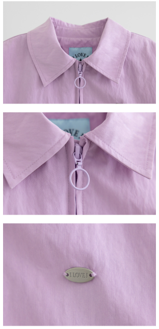 I LOVE J Lavender windbreaker jacket