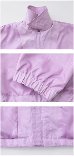 I LOVE J Lavender windbreaker jacket