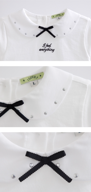 I LOVE J Libro crop collar top