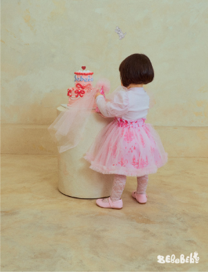 BEBEBEBE BIRTHDAY PRE ORDER Pink lace knee socks