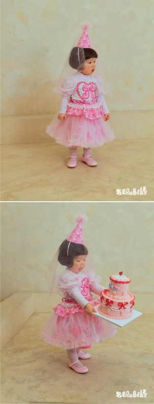 BEBEBEBE BIRTHDAY PRE ORDER Pink lace knee socks