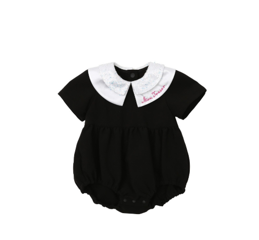 BEBEBEBE BIRTHDAY PRE ORDER Birthday baby collar bodysuit (BLACK)
