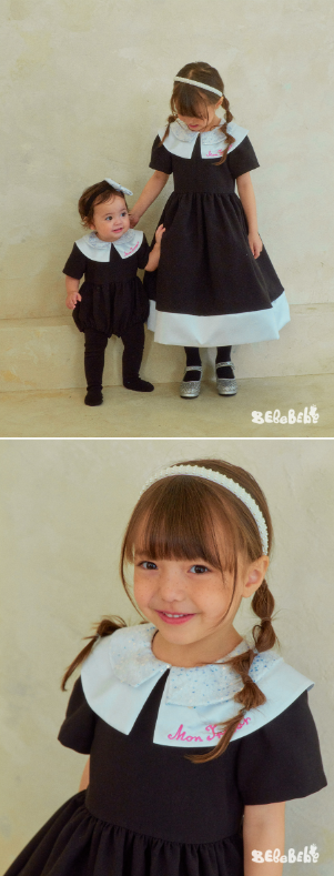 BEBEBEBE BIRTHDAY PRE ORDER Birthday round collar dress (BLACK)