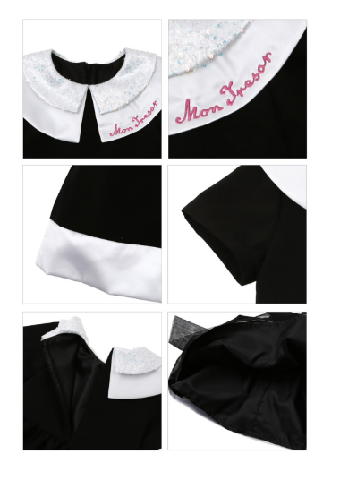 BEBEBEBE BIRTHDAY PRE ORDER Birthday round collar dress (BLACK)